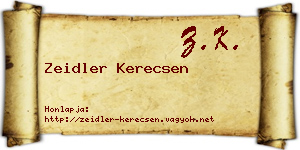 Zeidler Kerecsen névjegykártya